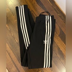 (SOLD) Adidas black 3-stripe track pant - lime new condition
